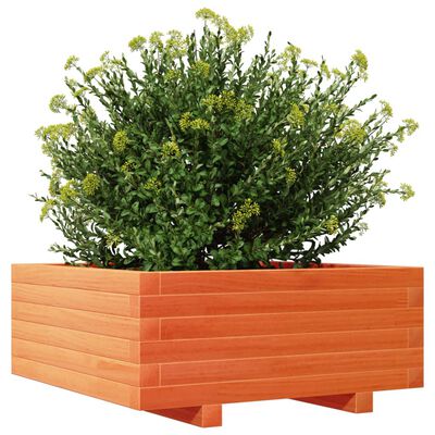 vidaXL Jardinière cire marron 60x60x26,5 cm bois de pin massif