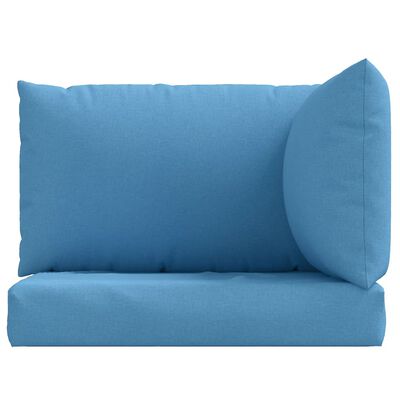 vidaXL Coussins de palette lot de 3 bleu mélangé tissu