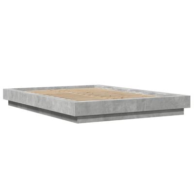 vidaXL Cadre de lit sans matelas gris béton 140x190 cm