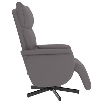 vidaXL Fauteuil inclinable de massage repose-pieds gris similicuir