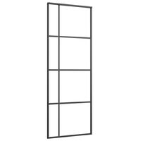 vidaXL Porte coulissante Verre ESG dépoli et aluminium 76x205 cm Noir