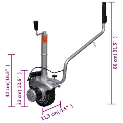 vidaXL Unité motorisée à roue pour roulotte aluminium 12 V 350 W