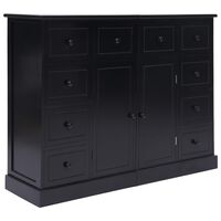 vidaXL Buffet avec 10 tiroirs Noir 113x30x79 cm Bois