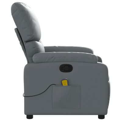 vidaXL Fauteuil de massage inclinable Gris Similicuir