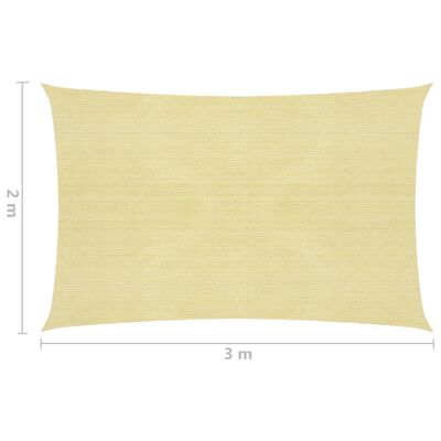 vidaXL Voile d'ombrage 160 g/m² Beige 2x3 m PEHD