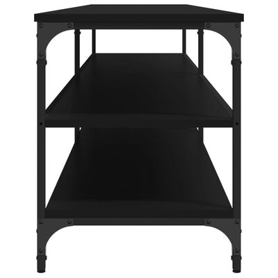 vidaXL Meuble TV noir 200x30x50 cm bois d'ingénierie et métal