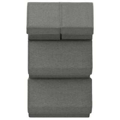 vidaXL Boîtes de rangement empilables 4 pcs Tissu Anthracite