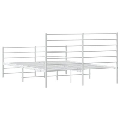 vidaXL Cadre de lit métal sans matelas et pied de lit blanc 120x190 cm