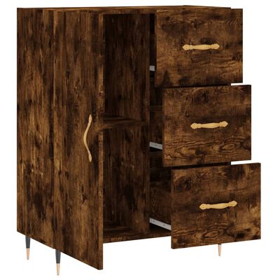 vidaXL Buffet chêne fumé 69,5x34x90 cm bois d'ingénierie