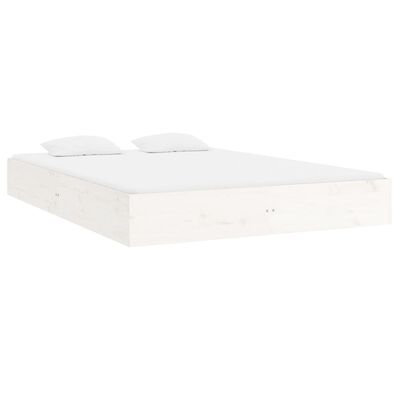 vidaXL Cadre de lit sans matelas blanc bois massif 140x200 cm