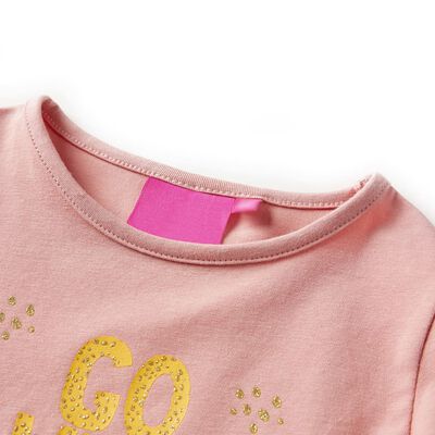 T-shirt enfants à manches longues rose clair 140