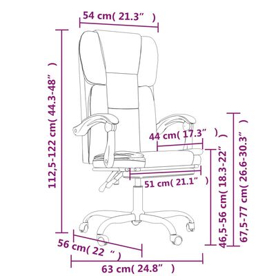 vidaXL Fauteuil inclinable de bureau Blanc Similicuir