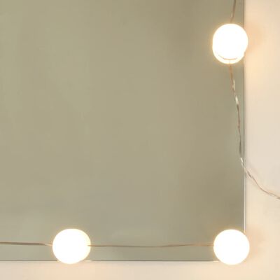 vidaXL Coiffeuse avec LED blanc brillant 96x40x142 cm