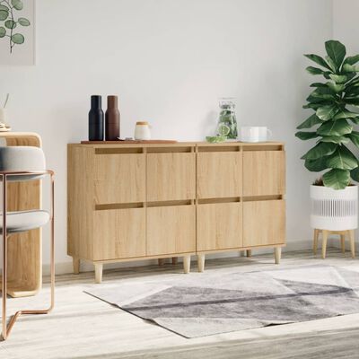 vidaXL Buffets 2 pcs chêne sonoma 60x35x70 cm bois d'ingénierie