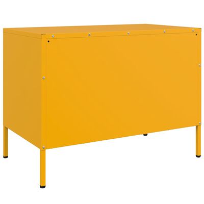 vidaXL Meuble TV jaune moutarde 68x39x50,5 cm acier