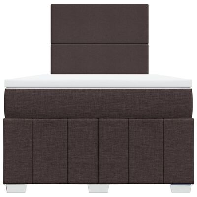 vidaXL Sommier à lattes de lit et matelas marron foncé 120x190cm tissu