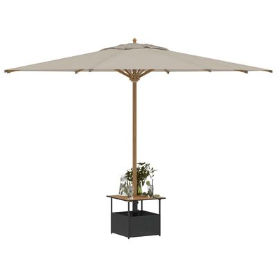 vidaXL Table de jardin avec trou de parasol noir résine tressée