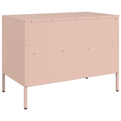 vidaXL Meuble TV rose 68x39x50,5 cm acier