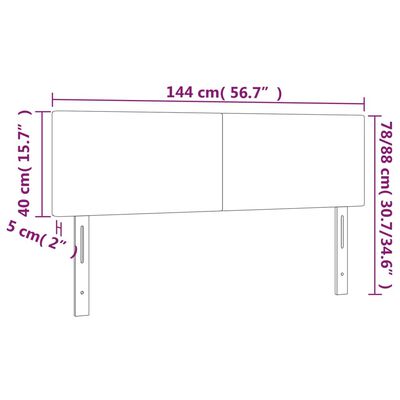 vidaXL Têtes de lit 2 pcs Gris clair 72x5x78/88 cm Velours