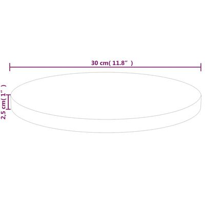 vidaXL Dessus de table rond Ø30x2,5 cm Bois de chêne massif non traité