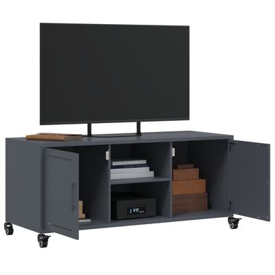 vidaXL Meuble TV anthracite 100,5x39x43,5 cm acier