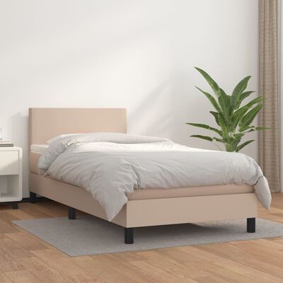 vidaXL Sommier à lattes de lit avec matelas Cappuccino 80x200 cm