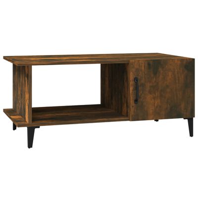 vidaXL Table basse Chêne fumé 90x50x40 cm Bois d'ingénierie