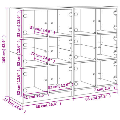 vidaXL Bibliothèque avec portes noir 136x37x109 cm bois d'ingénierie