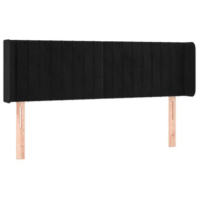 vidaXL Tête de lit avec oreilles Noir 147x16x78/88 cm Velours