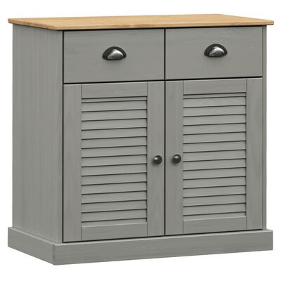 vidaXL Buffet haut VIGO gris 78x40x175 cm bois massif de pin