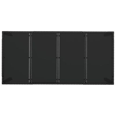 vidaXL Ensemble à manger de jardin coussins 7pcs Noir Résine tressée