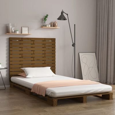 vidaXL Tête de lit murale Marron miel 106x3x91,5 cm Bois massif de pin