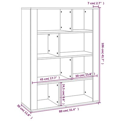 vidaXL Buffet Chêne marron 80x30x106 cm Bois d'ingénierie