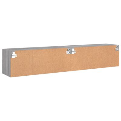 vidaXL Meubles TV muraux 2pcs sonoma gris 80x30x30cm bois d'ingénierie