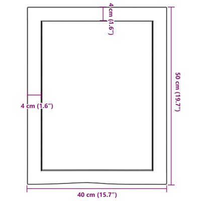 vidaXL Étagère murale 40x50x(2-4)cm bois de chêne massif non traité