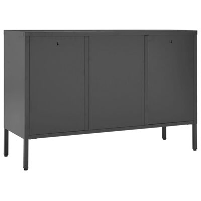 vidaXL Buffet Anthracite 105x35x70 cm Acier et verre trempé