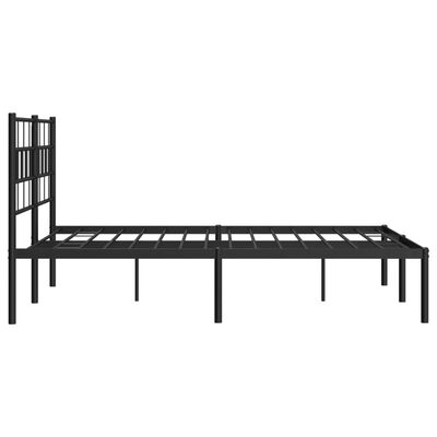 vidaXL Cadre de lit métal sans matelas avec tête de lit noir 120x190cm