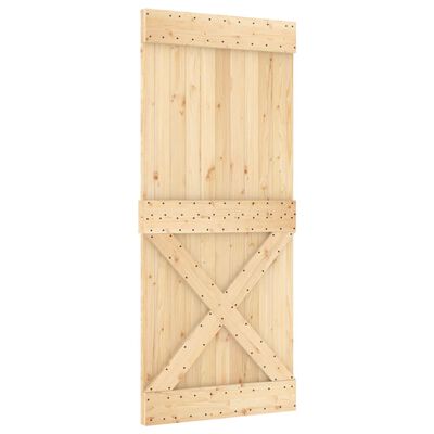 vidaXL Porte coulissante et kit de quincaillerie 90x210 cm pin massif