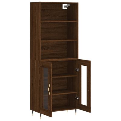 vidaXL Buffet haut Chêne marron 69,5x34x180 cm Bois d'ingénierie