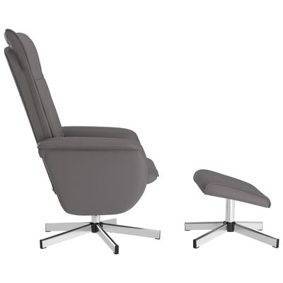 vidaXL Fauteuil inclinable de massage avec repose-pied gris similicuir