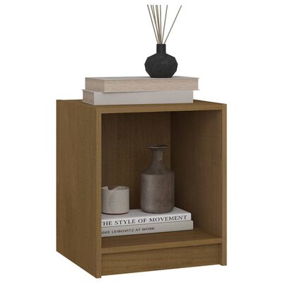 vidaXL Table de chevet Marron miel 35,5x33,5x41,5cm Bois de pin massif