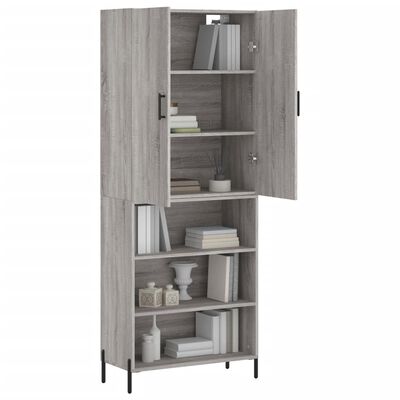 vidaXL Buffet haut Sonoma gris 69,5x34x180 cm Bois d'ingénierie