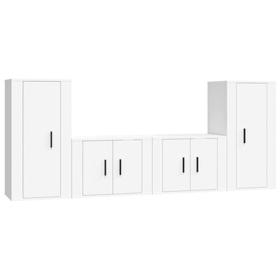 vidaXL Ensemble de meubles TV 4 pcs Blanc Bois d'ingénierie