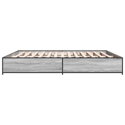 vidaXL Cadre de lit sans matelas sonoma gris 160x200 cm