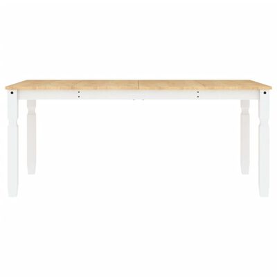 vidaXL Table à manger Corona blanc 180x90x75 cm bois massif de pin