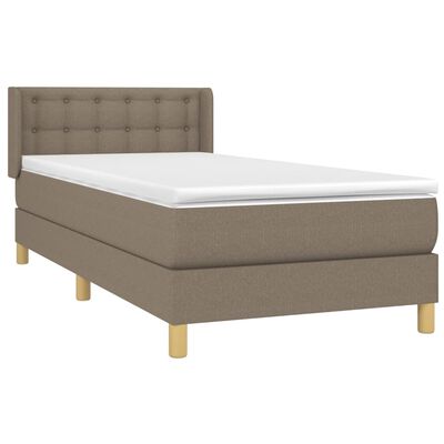 vidaXL Sommier à lattes de lit avec matelas Taupe 80x200 cm Tissu