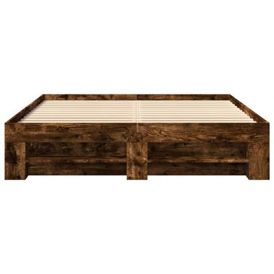 vidaXL Cadre de lit sans matelas chêne fumé 160x200 cm bois ingénierie