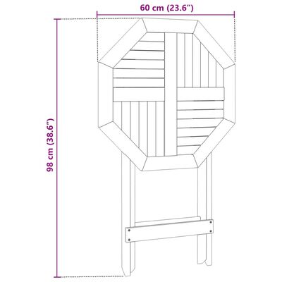 vidaXL Table pliable de jardin Ø60x75 cm bois d'acacia massif