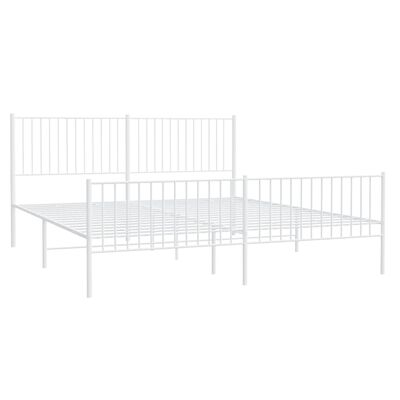 vidaXL Cadre de lit métal sans matelas et pied de lit blanc 193x203 cm