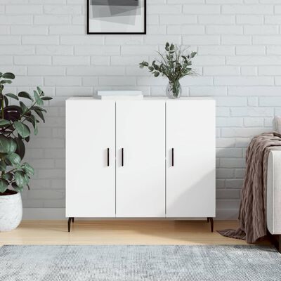 vidaXL Buffet blanc 90x34x80 cm bois d'ingénierie